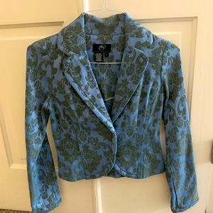 Cute blazer. Blue and green print. Size 2